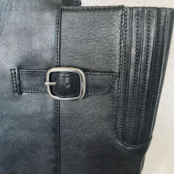 UGG Beryl Black Leather Riding Boots 7 - Picture 5 of 11